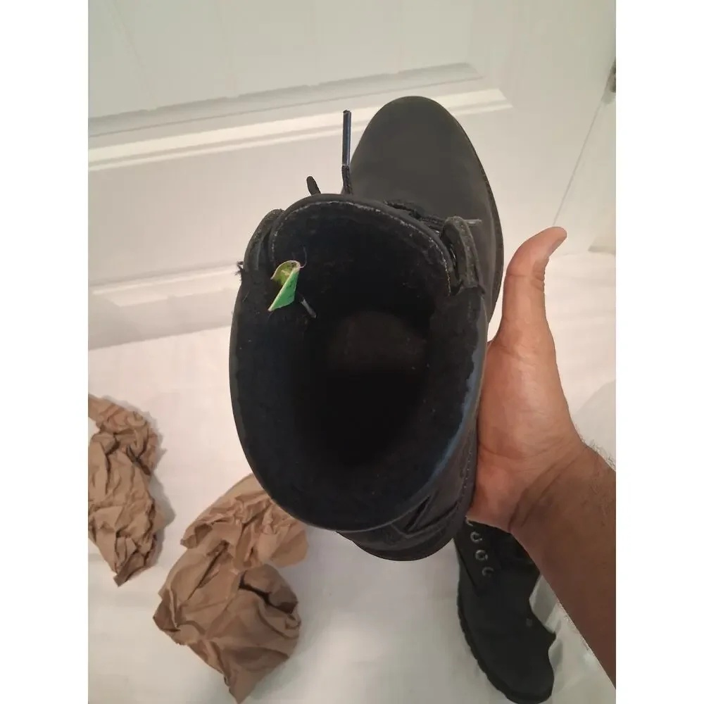 Timberland Black Waterproof Roll-Top Fleece Lined Boots 6